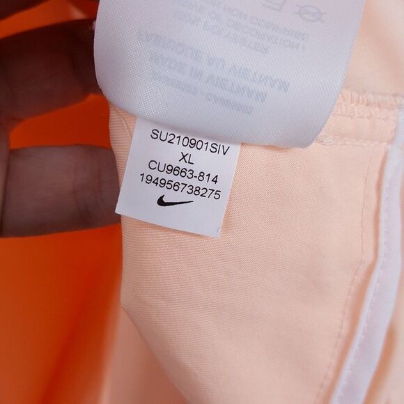 NIKE Running Jacket Womens XL Pastel Pink Pullover Loose Fit Hooded Windbreaker - Picture 8 of 11